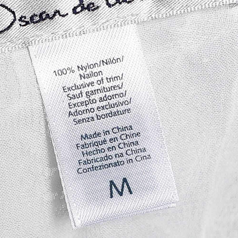 Oscar de la Renta Monochrome Lace Nightwear Wrap Dress M For Sale 1