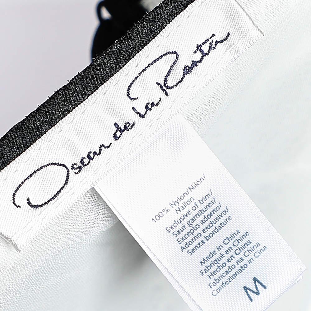 Women's Oscar de la Renta Monochrome Lace Slip Dress M For Sale
