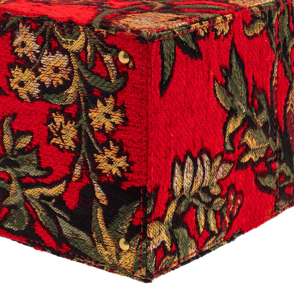 Oscar de la Renta Multicolor Floral Print Fabric and Leather Alibi Box Bag 2