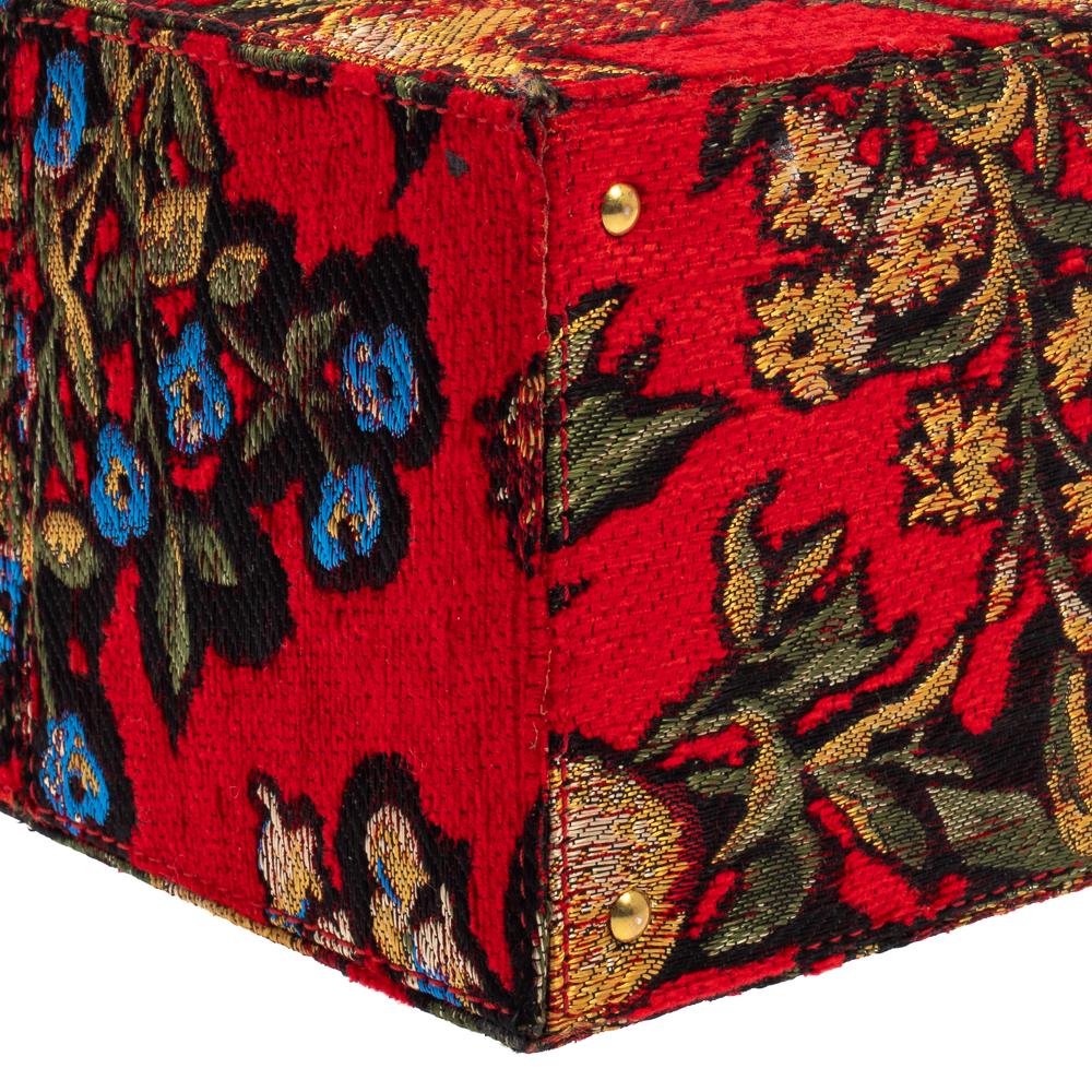 Oscar de la Renta Multicolor Floral Print Fabric and Leather Alibi Box Bag 4