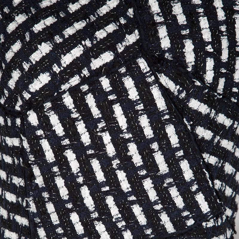 Oscar De La Renta Multicolor Textured Patch Detail Sleeveless Dress M In Good Condition In Dubai, Al Qouz 2