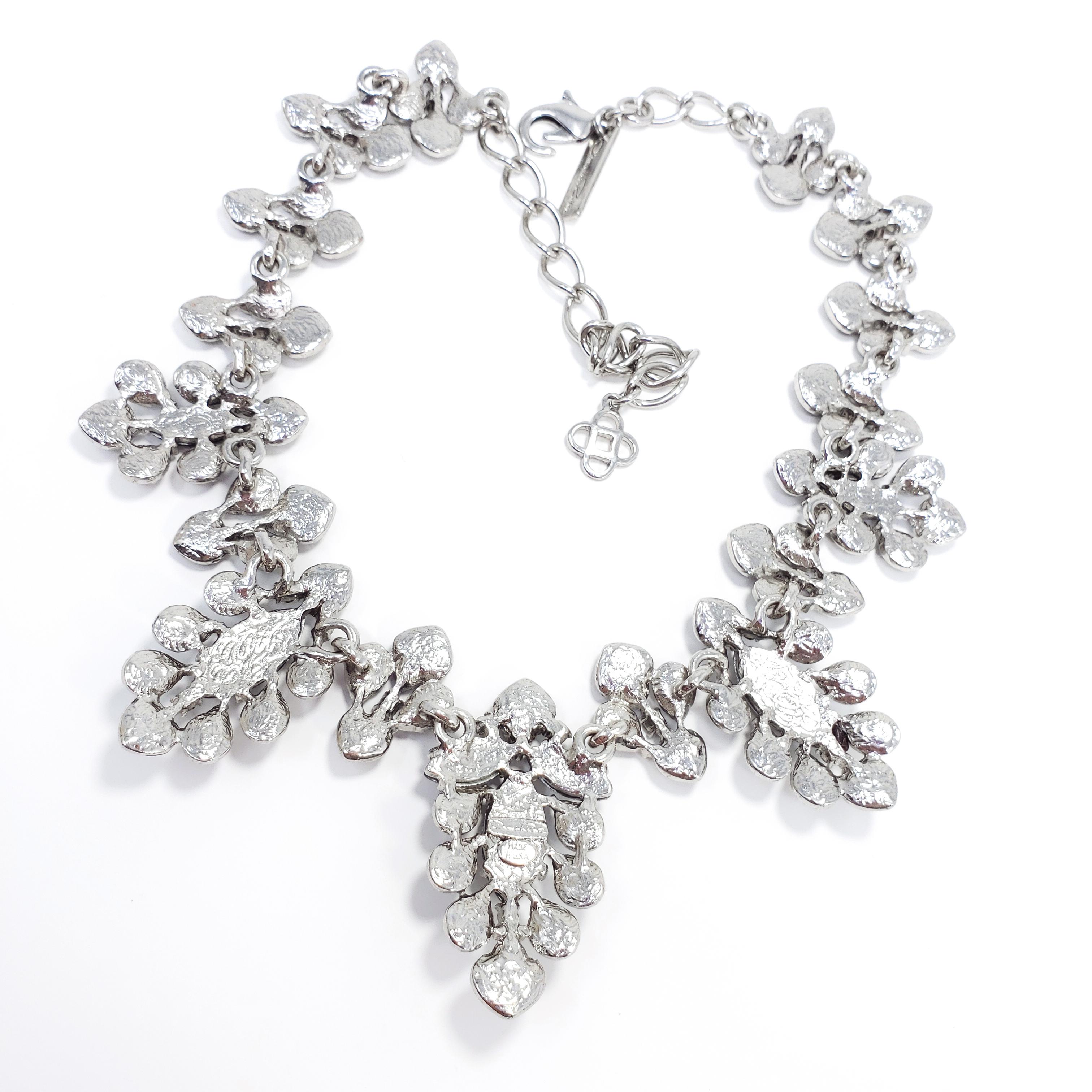 Collier à maillons Parlor multicolore Oscar de la Renta, bleu et gris, en argent Pour femmes en vente