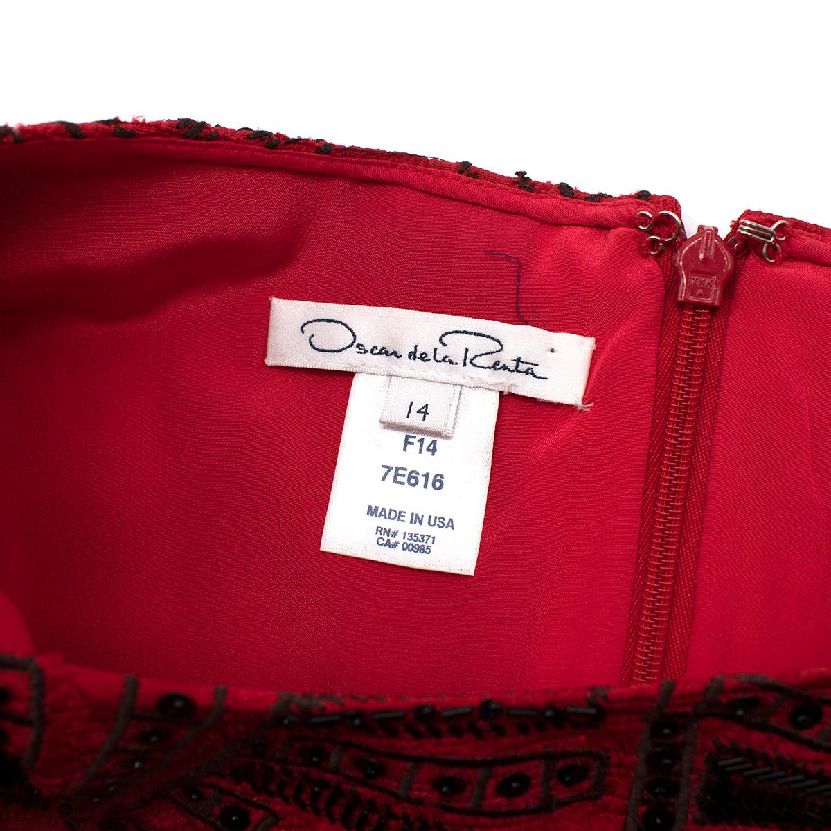 Oscar De La Renta Multicolour A-Line Embellished Dress - US size 10 In Excellent Condition For Sale In London, GB