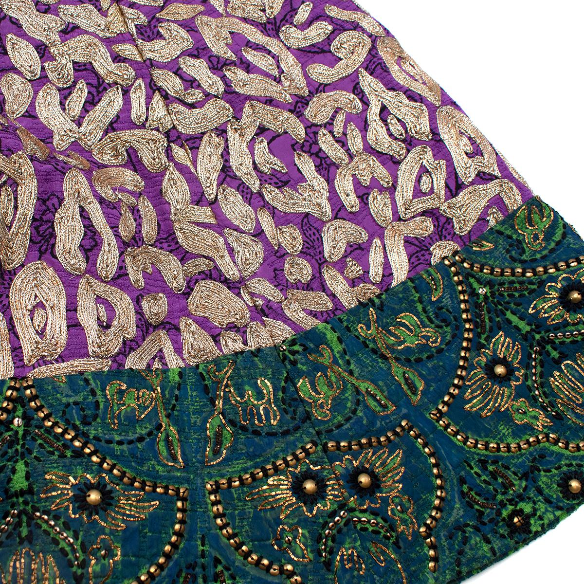 Oscar De La Renta Multicolour A-Line Embellished Dress - US size 10 For Sale 2