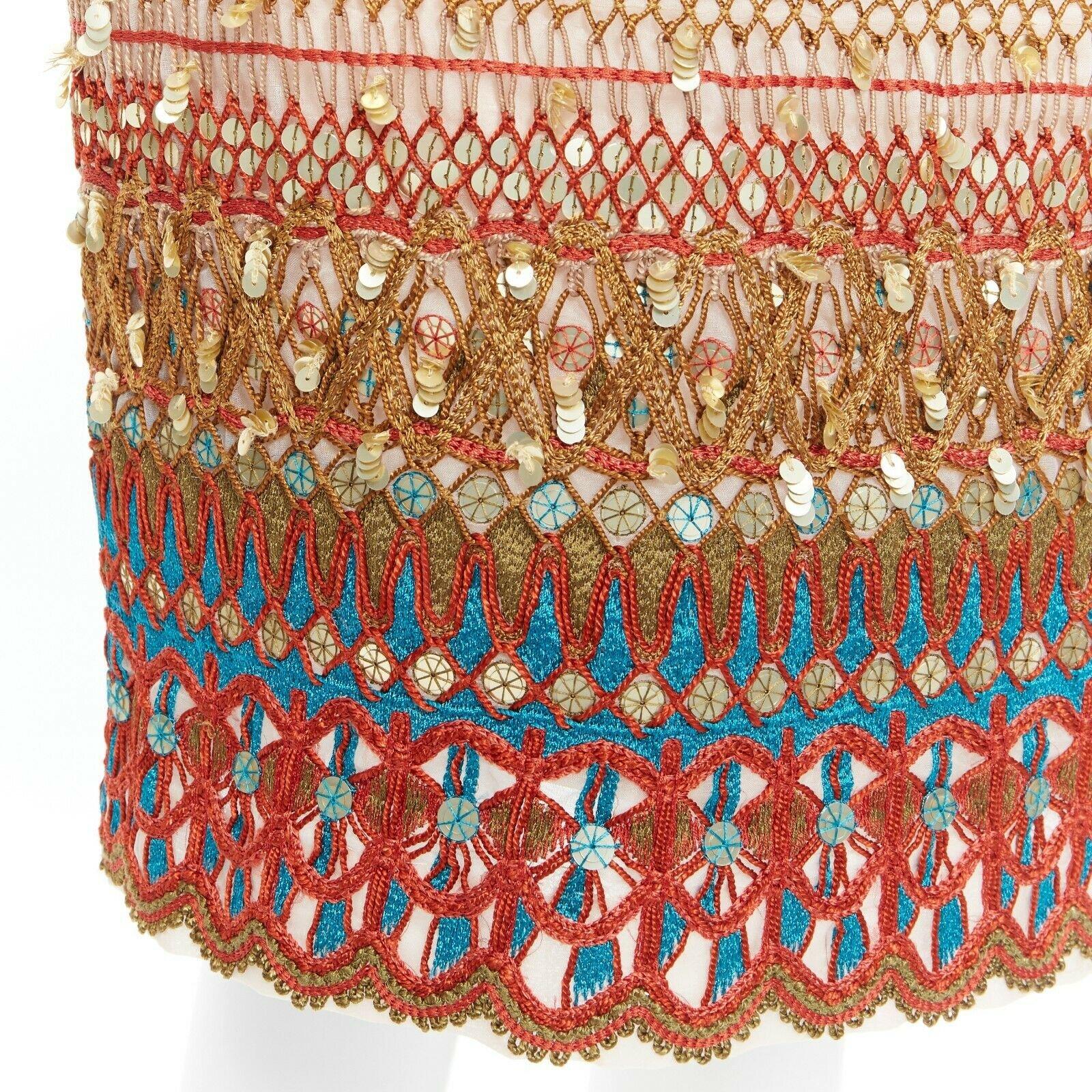 OSCAR DE LA RENTA multicolour silk sequin ethnic embroidery pencil skirt FR34 
Reference: LNKO/A01180 
Brand: Oscar De La Renta 
Designer: Oscar De La Renta 
Material: Silk 
Color: Multicolour 
Pattern: Solid 
Closure: Zip 
Extra Detail: Silk