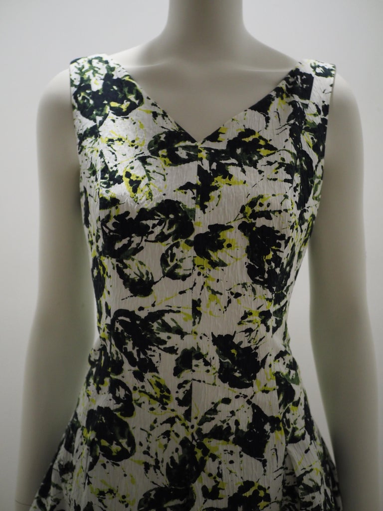 Robe Sans Manches Oscar De La Renta Capri - Taille 8 (US) - Col En V - Neuf Avec étiquettes