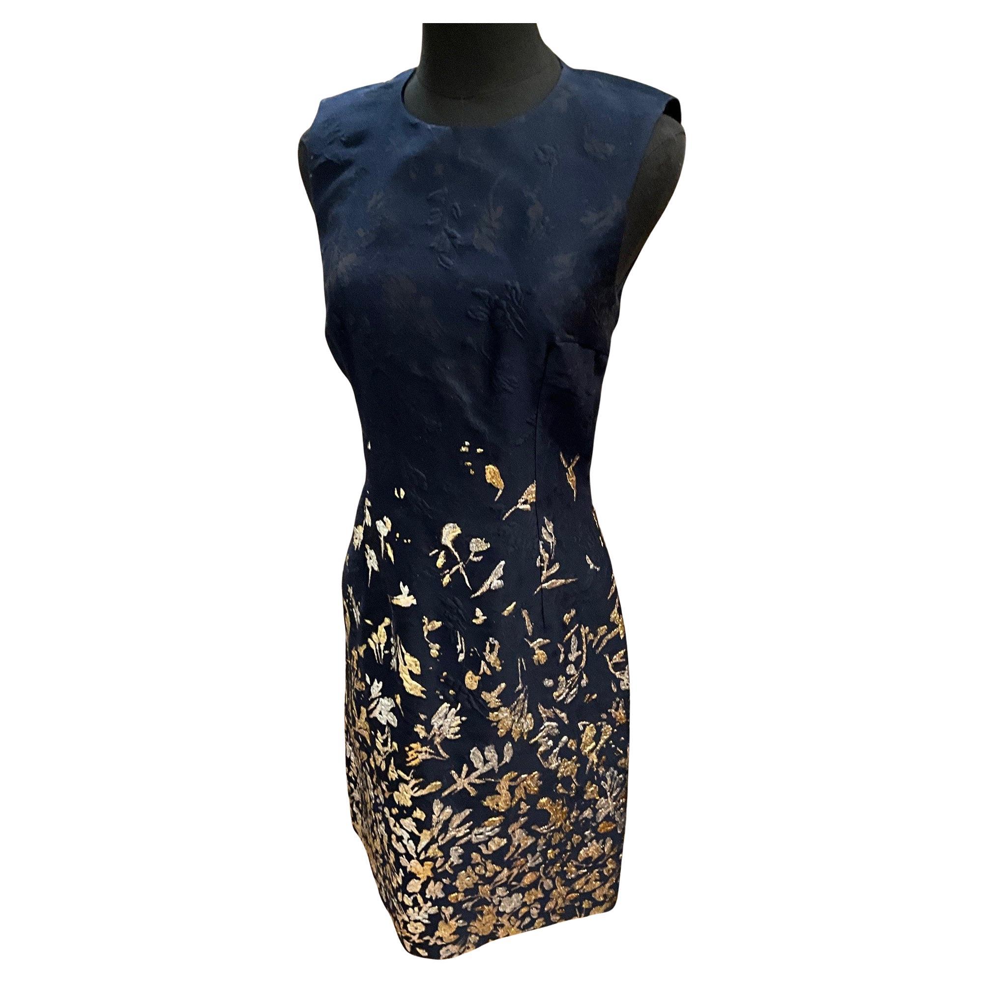 Oscar De La Renta Navy Blue 2-piece Dress and Coat en venta