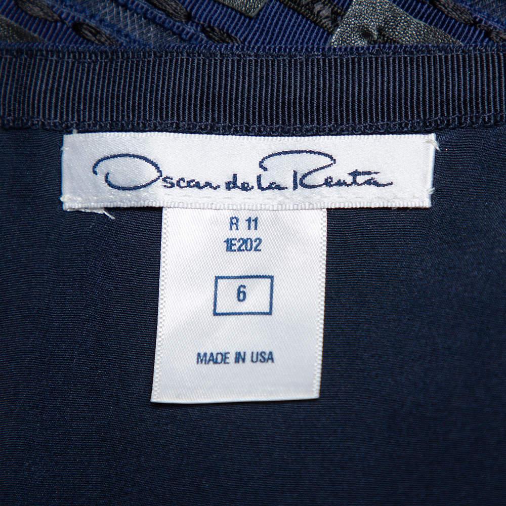 De las mujeres Oscar De La Renta Falda lápiz azul marino de tejido sintético y piel sintética M