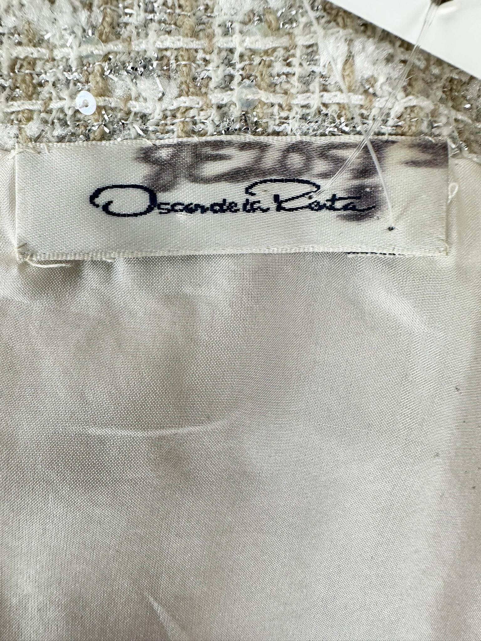 Oscar De La Renta Set di gonne in tweed con paillettes e perle, indossato in passerella in vendita 12