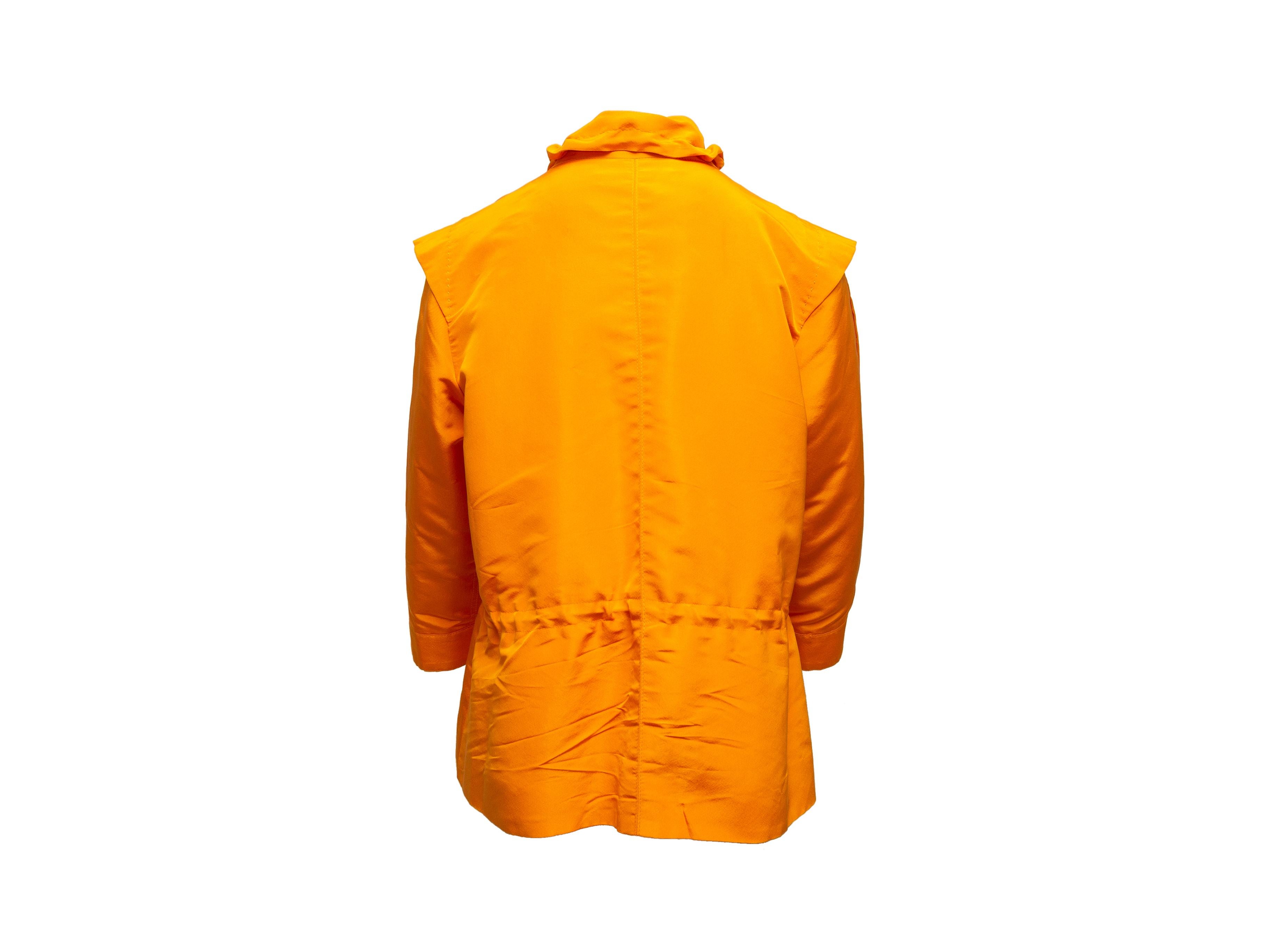 Oscar de la Renta Orange Silk Jacket 1