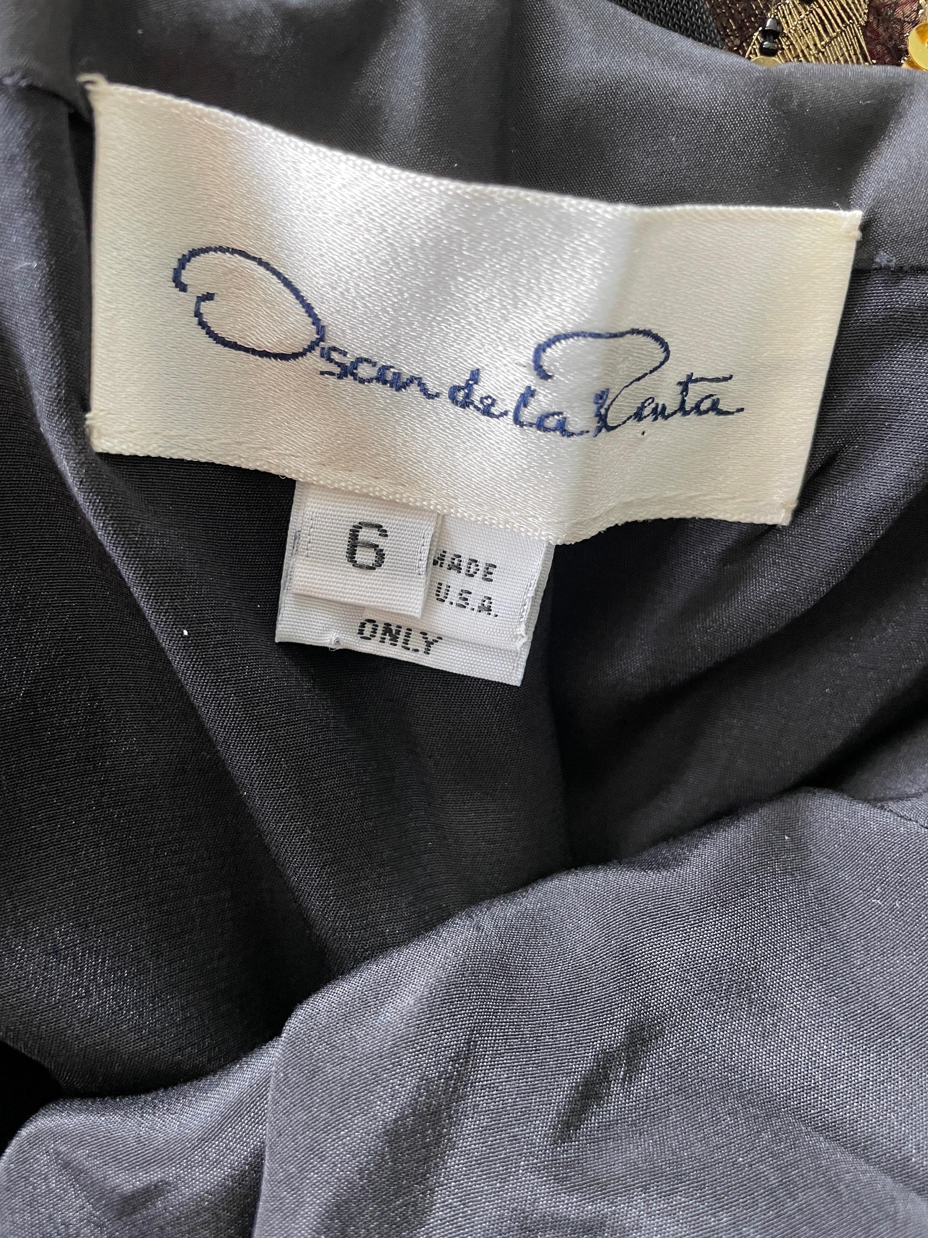 Oscar de la Renta Outstanding Vintage 1980's Black Silk Mermaid Dress 5