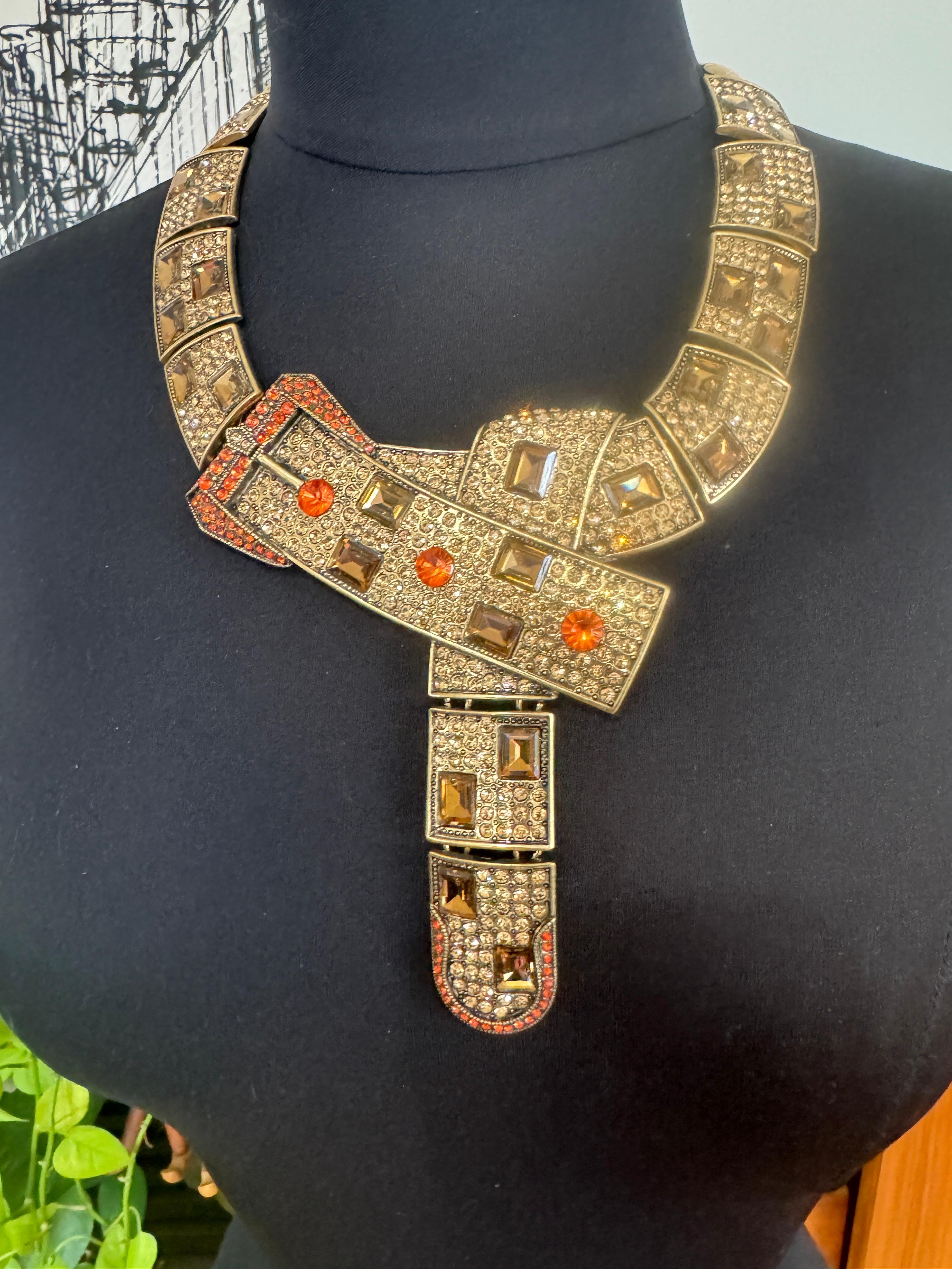 Oscar De La Renta Collar Hebilla Sobredimensionado Runway Ready en venta 7