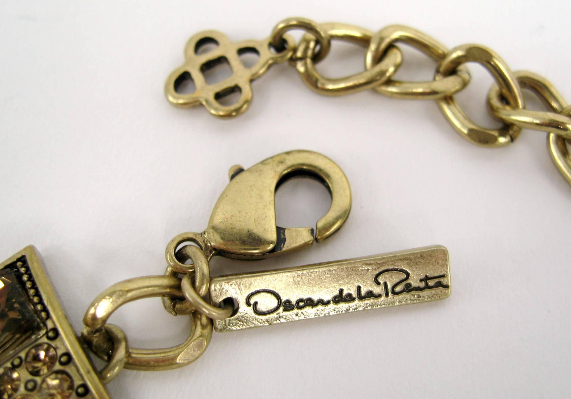 Oscar De La Renta Over Sized Buckle Necklace Runway Ready  For Sale 3
