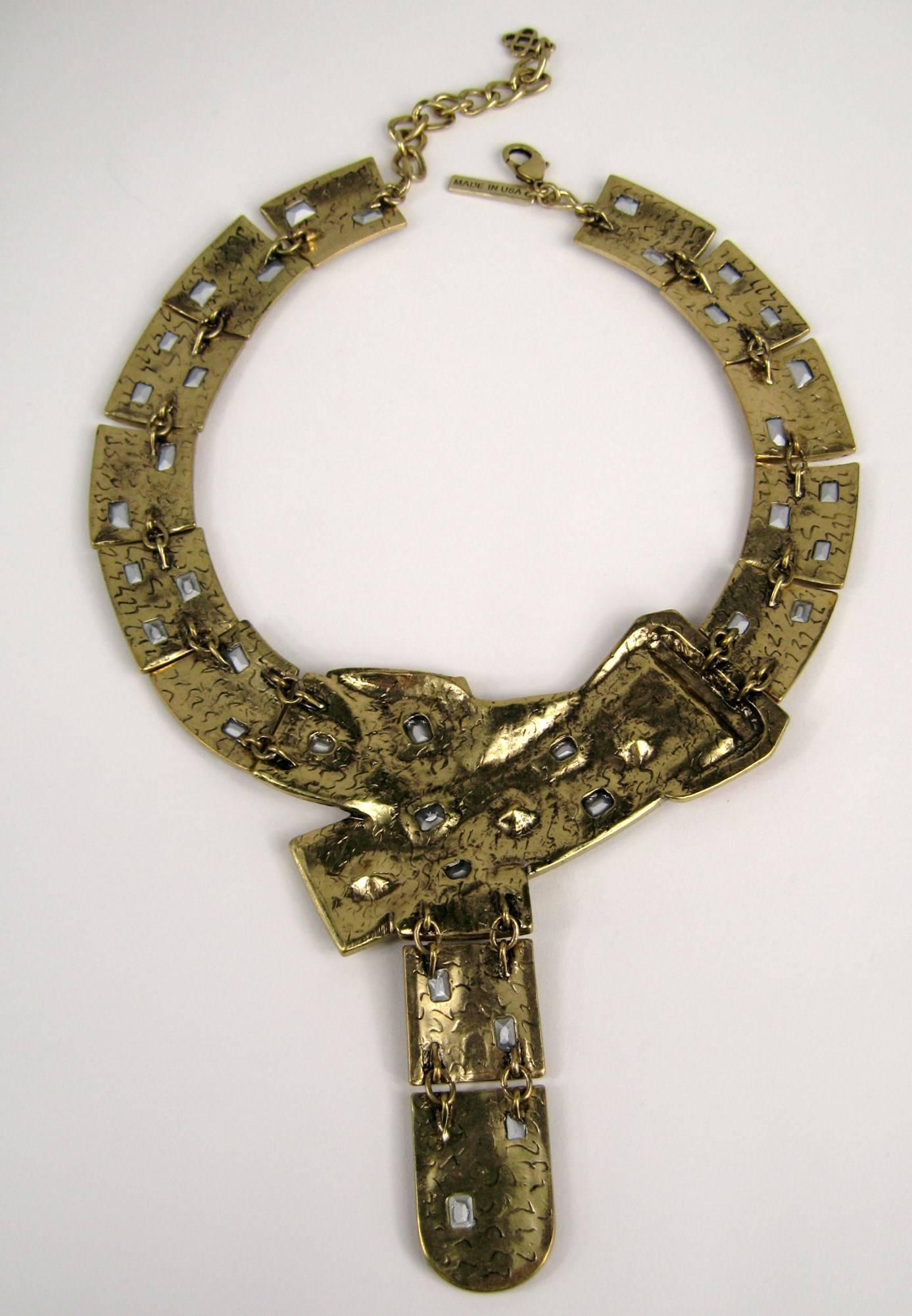 Oscar De La Renta Over Sized Buckle Necklace Runway Ready  For Sale 4