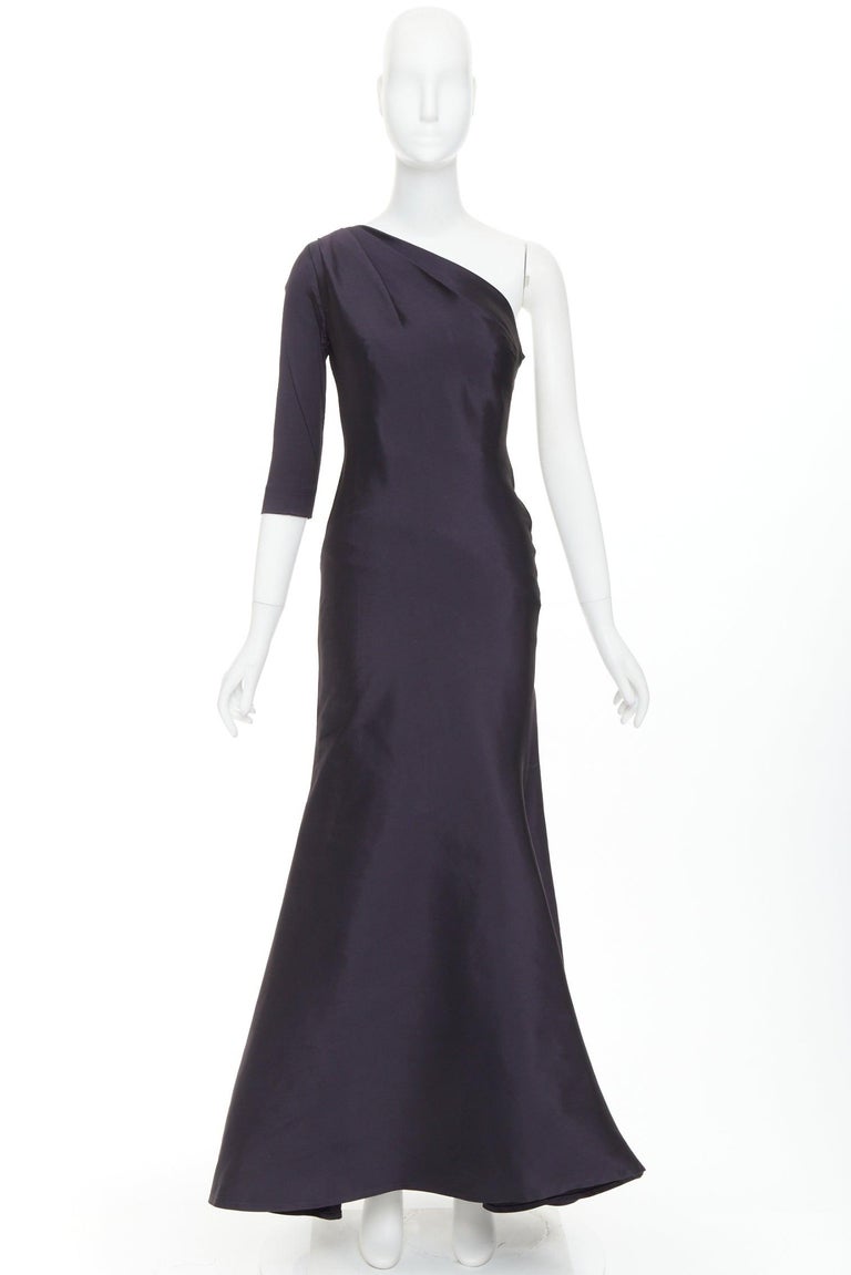oscar de la renta one shoulder dress OSCAR DE LA RENTA One-shoulder embellished draped cady gown