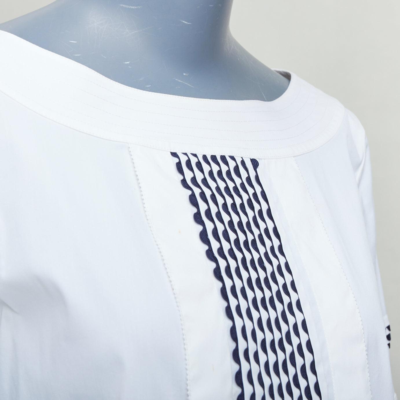 Oscar De La Renta P17 crema nero con smerlo e maniche svasate US4 S in vendita 2