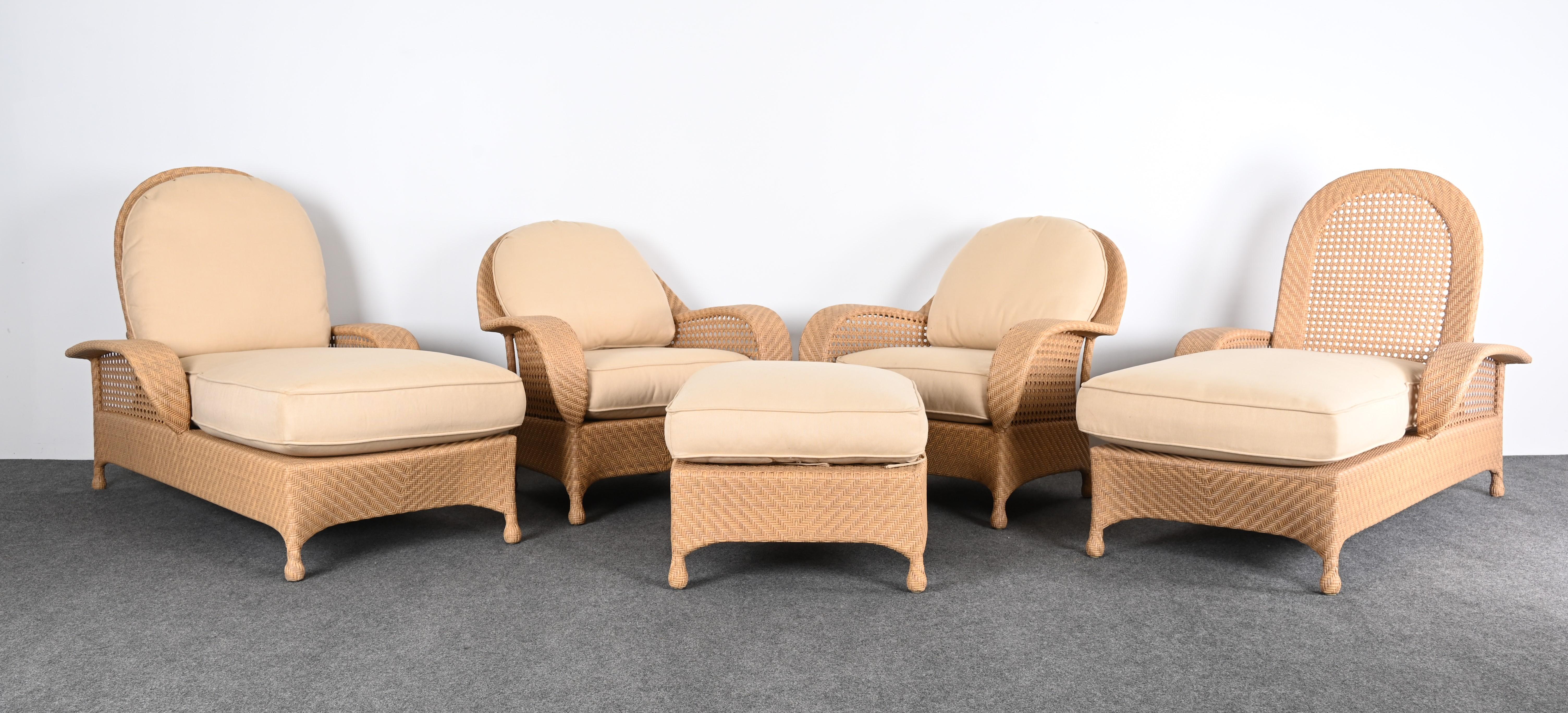 Oscar De La Renta Pair of Armchairs and Ottoman, 2000s 4