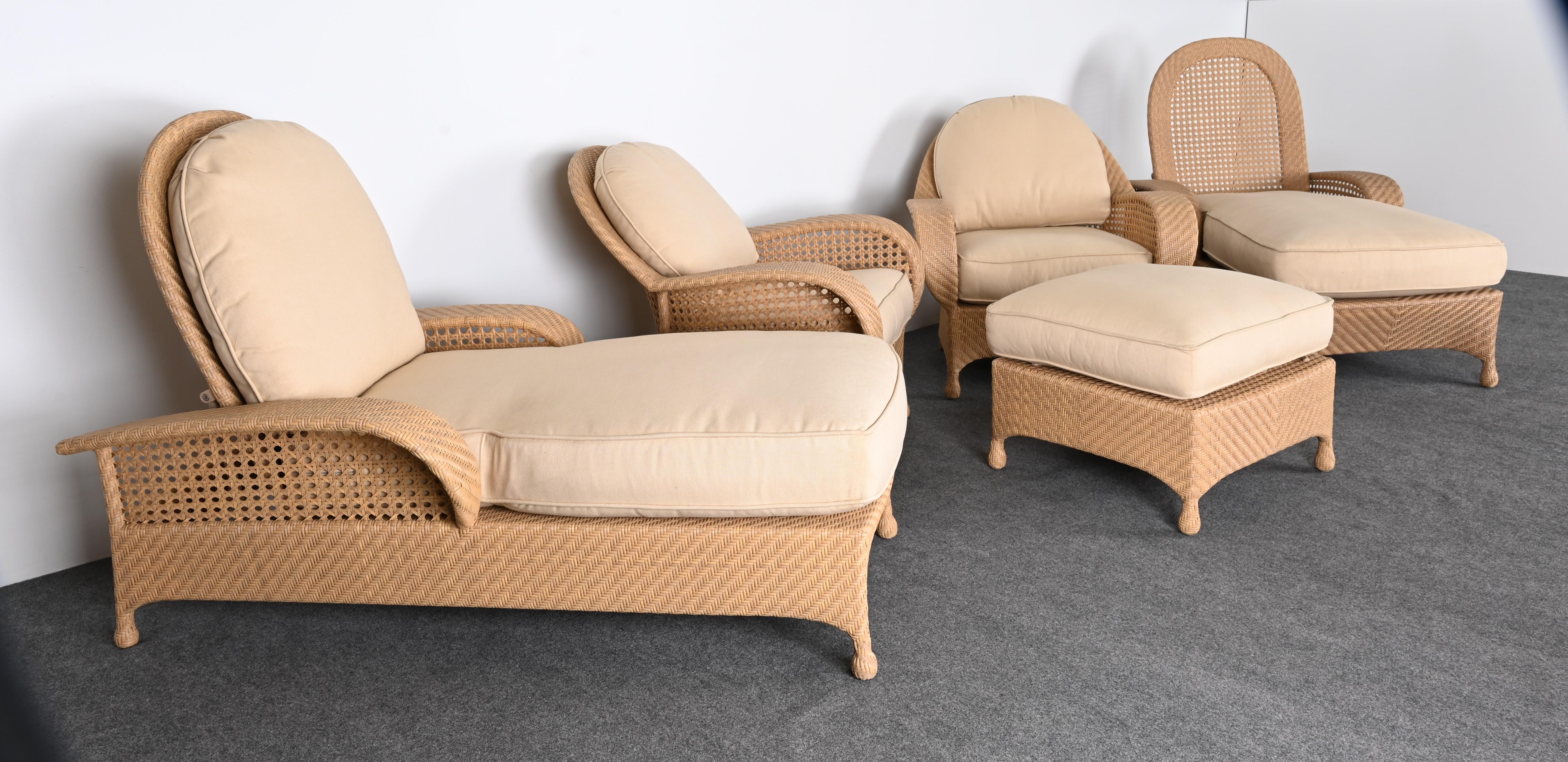 Oscar De La Renta Pair of Armchairs and Ottoman, 2000s 5