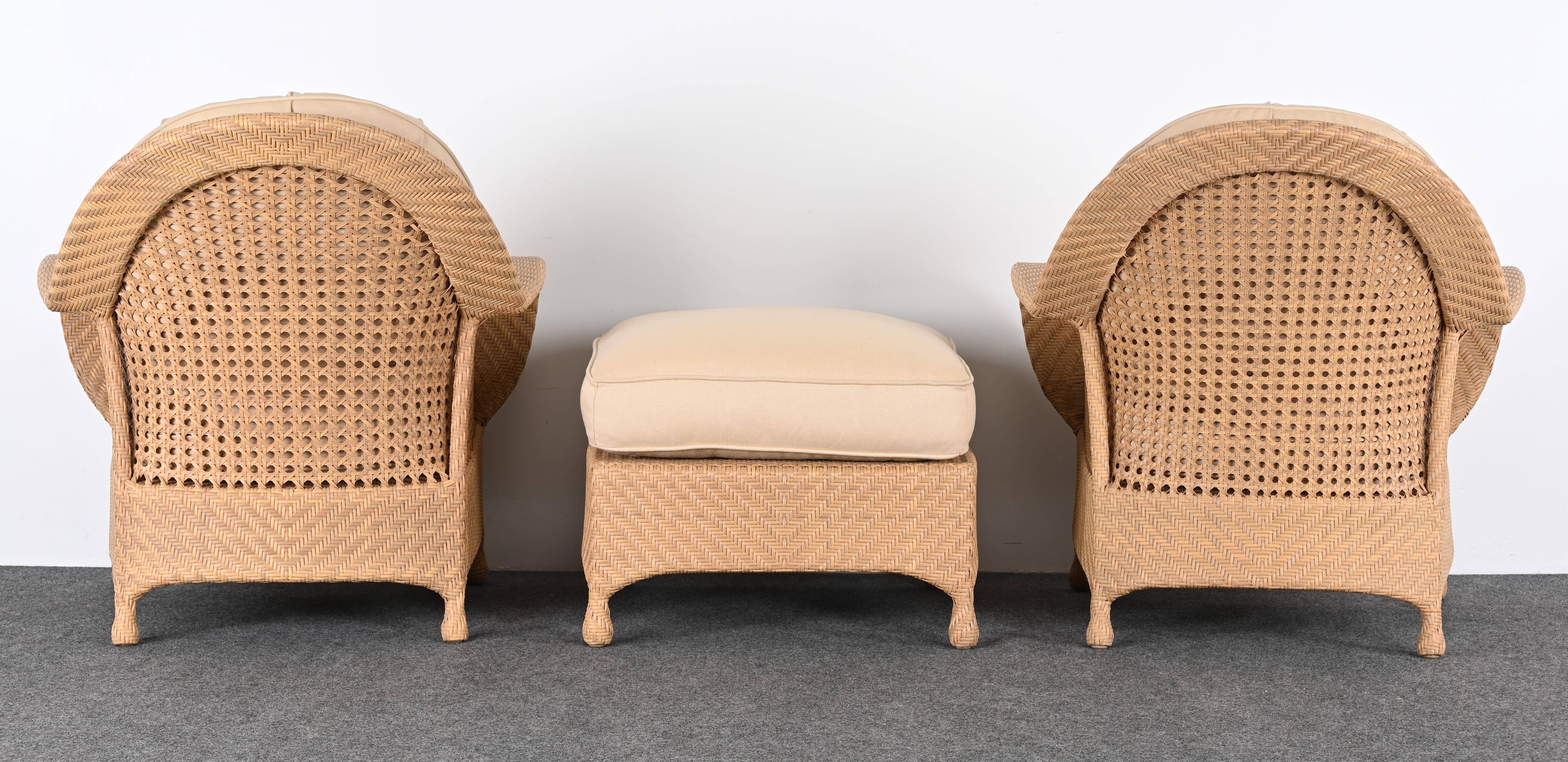 Oscar De La Renta Pair of Armchairs and Ottoman, 2000s 2