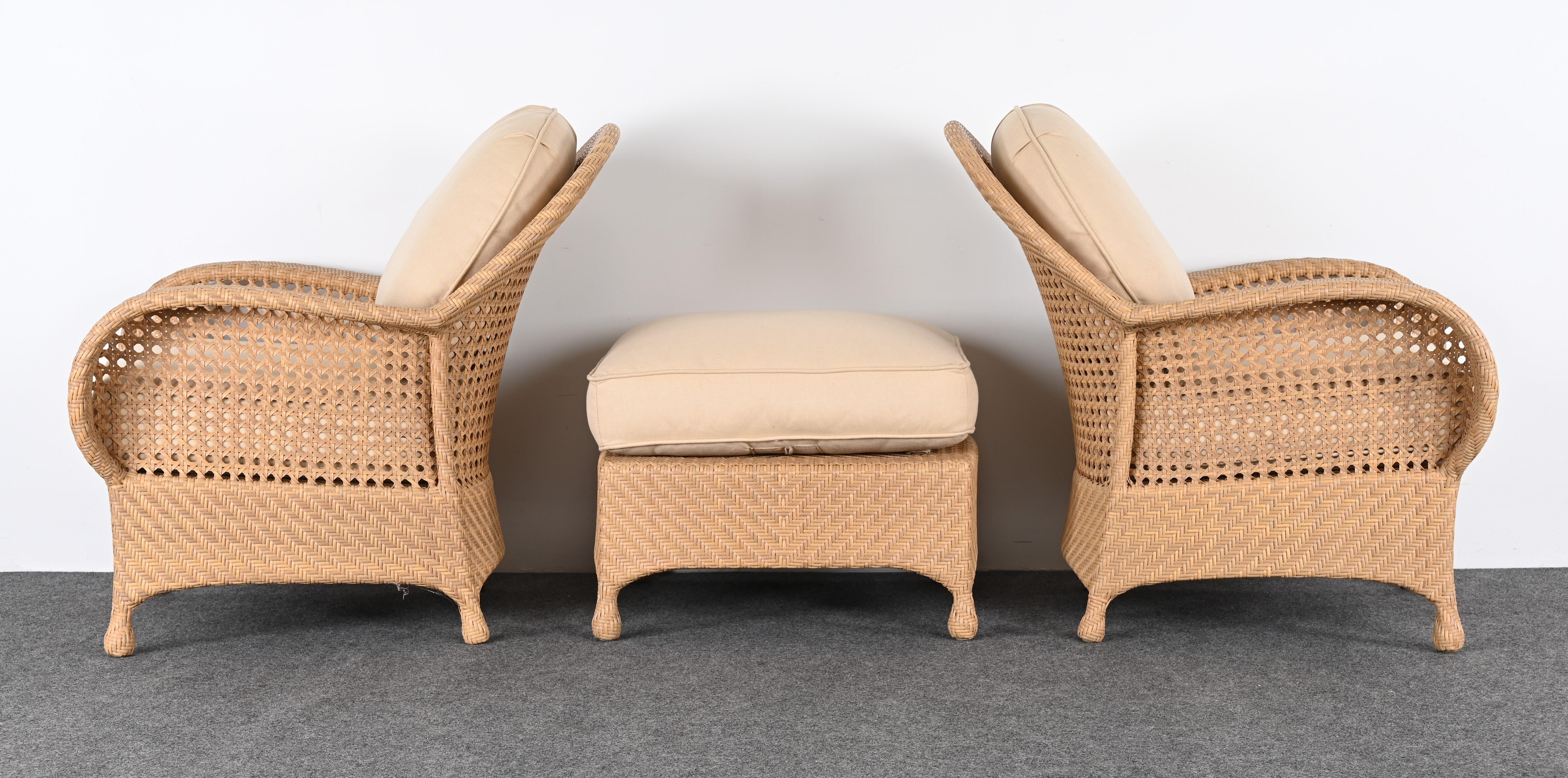 Oscar De La Renta Pair of Armchairs and Ottoman, 2000s 3