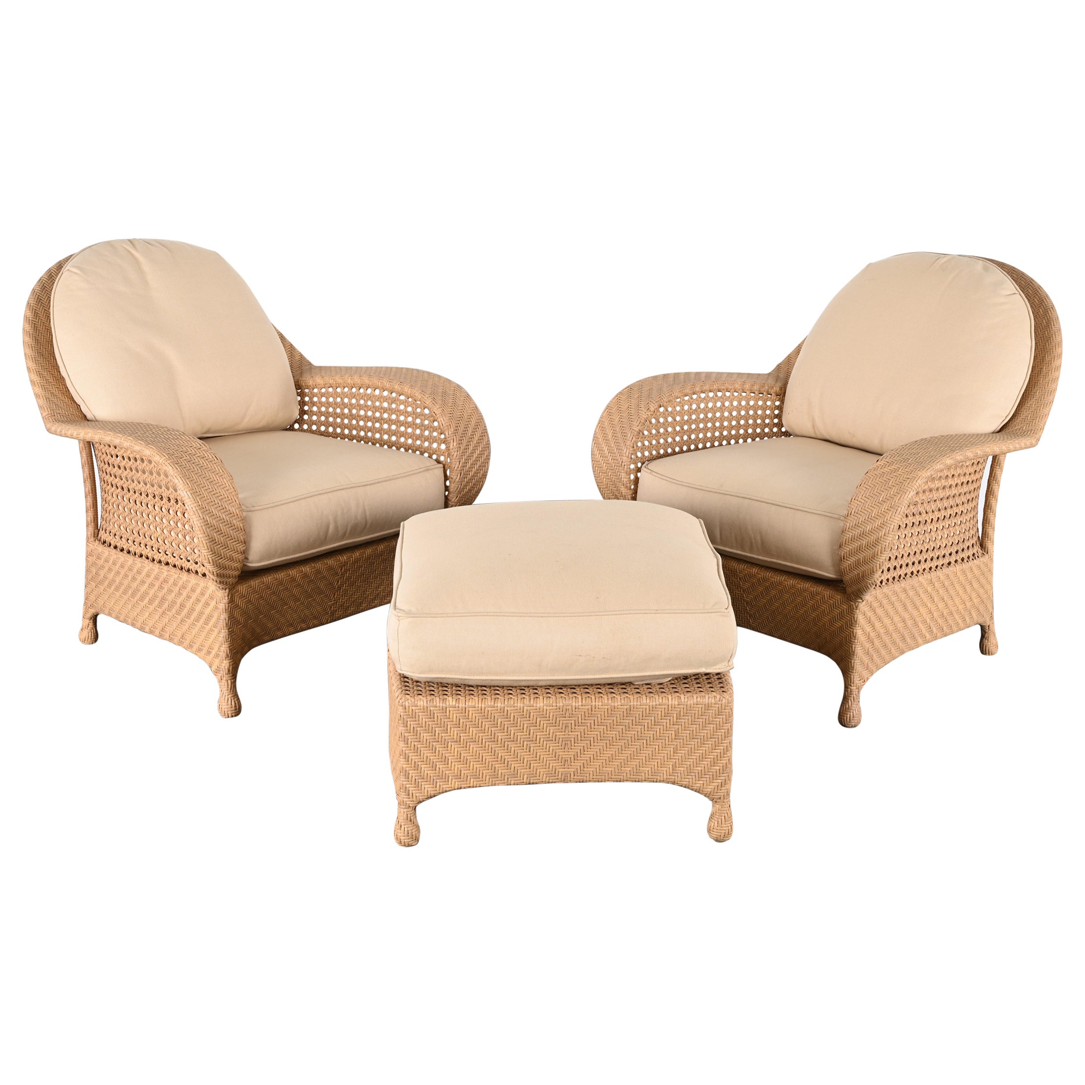 Oscar De La Renta Pair of Armchairs and Ottoman, 2000s