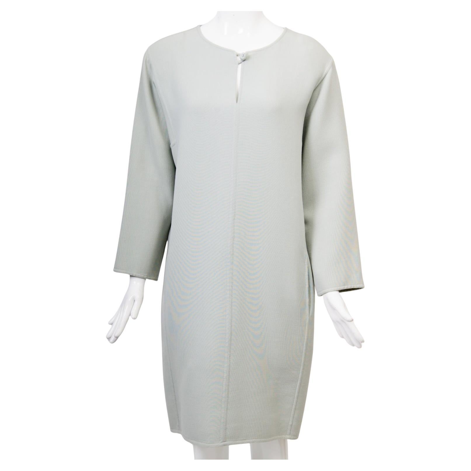 Oscar de la Renta Pale Blue Wool Dress