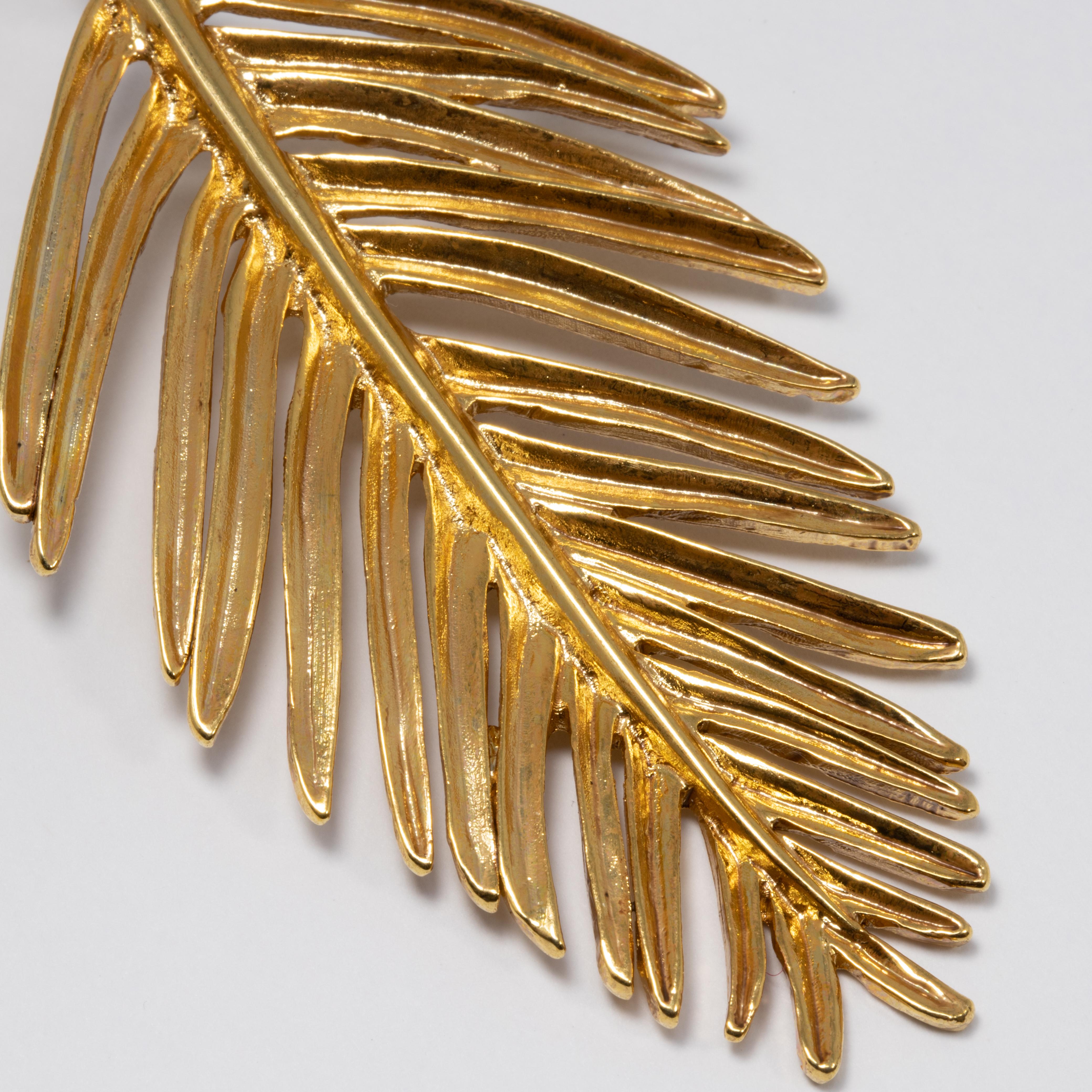 gold palm leaf earrings