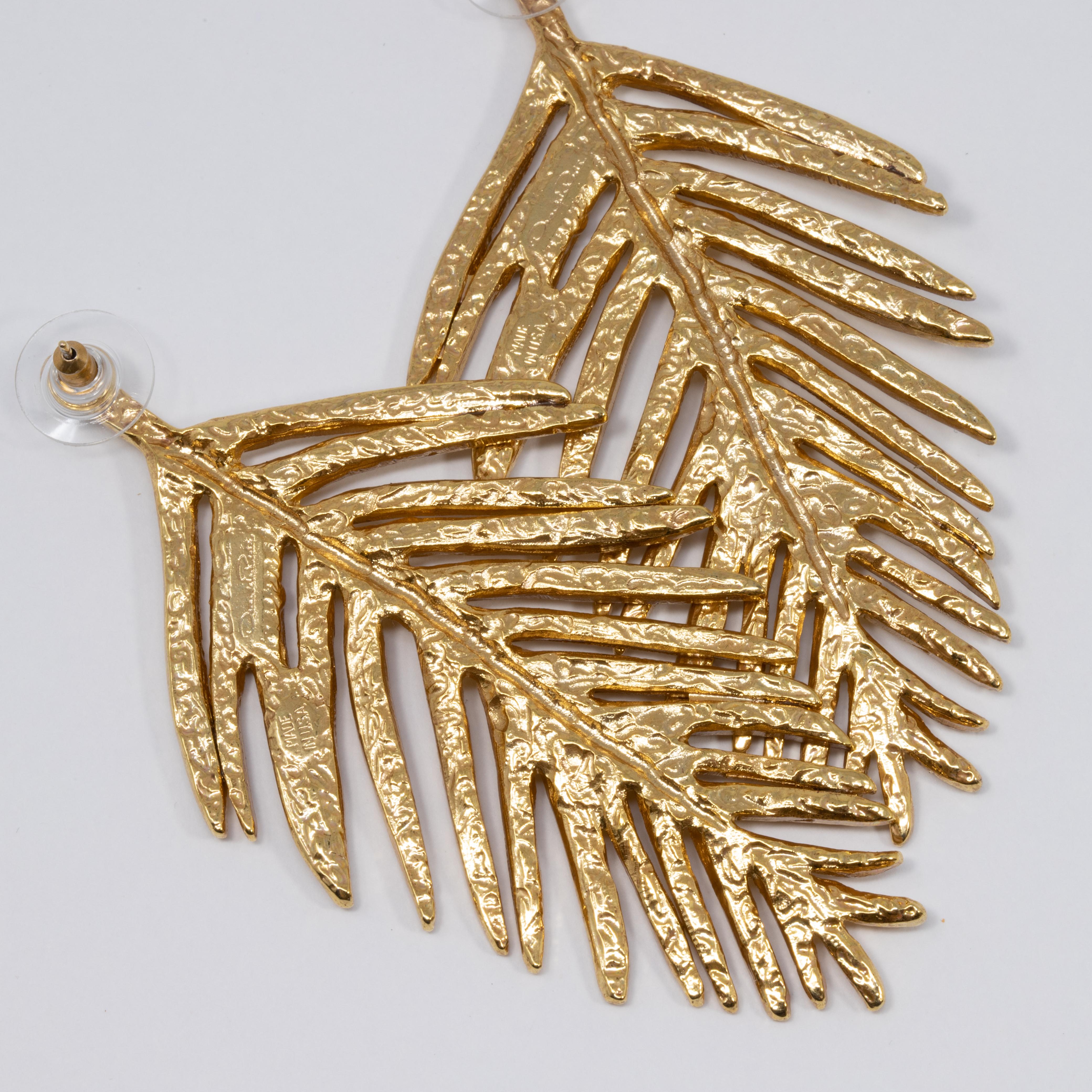 gold palm earrings