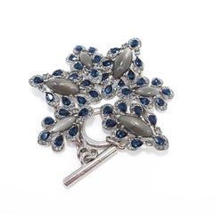 Oscar de la Renta Parlor Crystal Toggle Clasp Bracelet, Blue, Gray, Silvertone