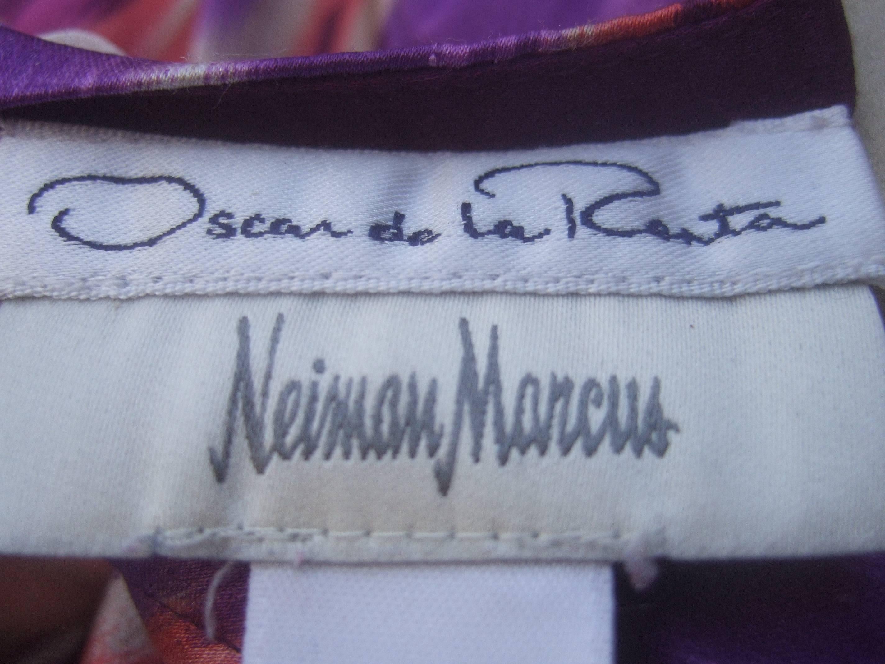 Oscar de la Renta Pastel Print Longe Gown for Neiman Marcus circa 1990s 3