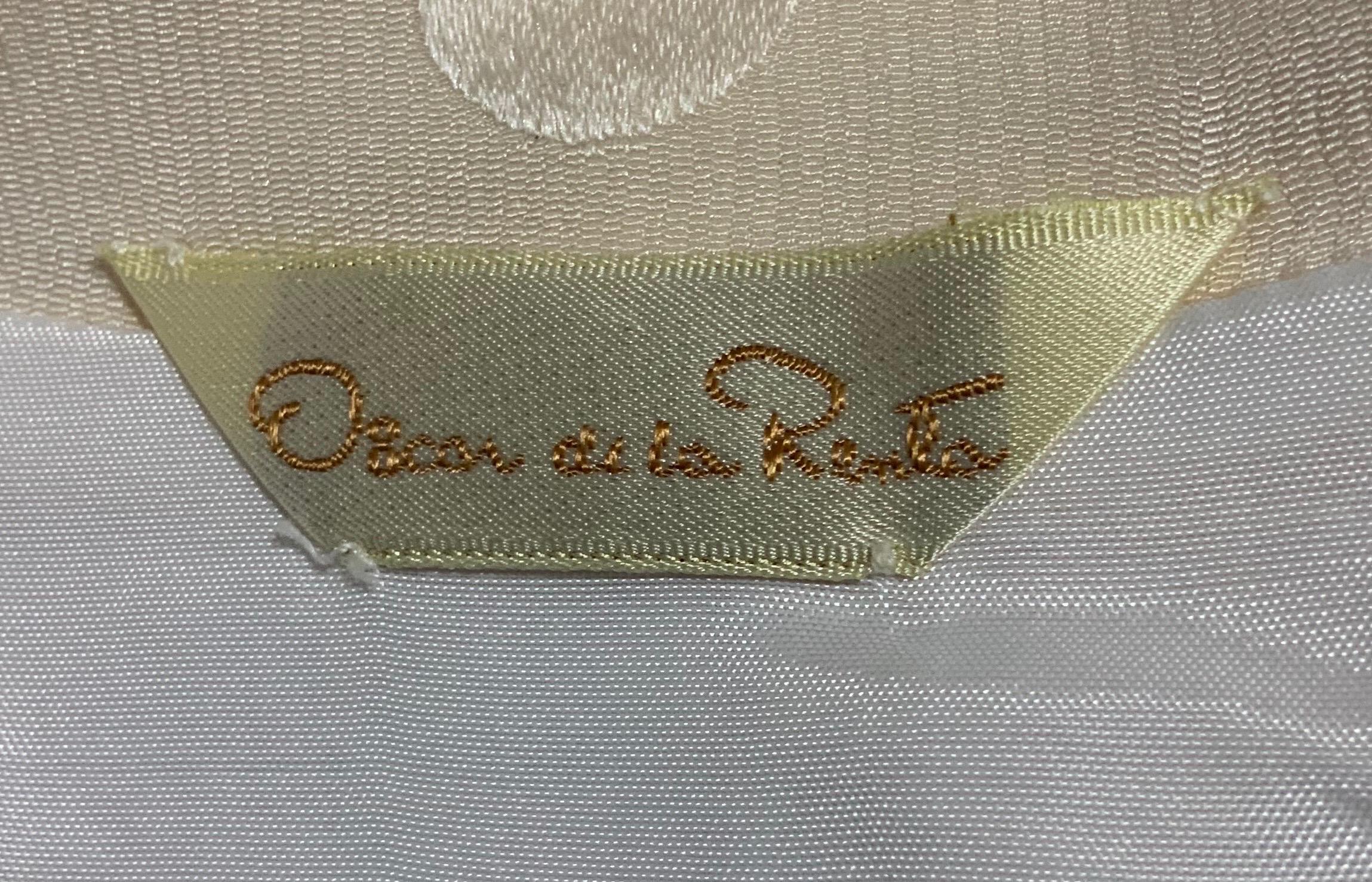 Oscar de la Renta pearl white silk couture cocktail dress, circa 1980s  For Sale 6