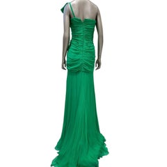 Oscar de la Renta Picasso-Inspired Green Silk Evening Gown Sz.4 NWT