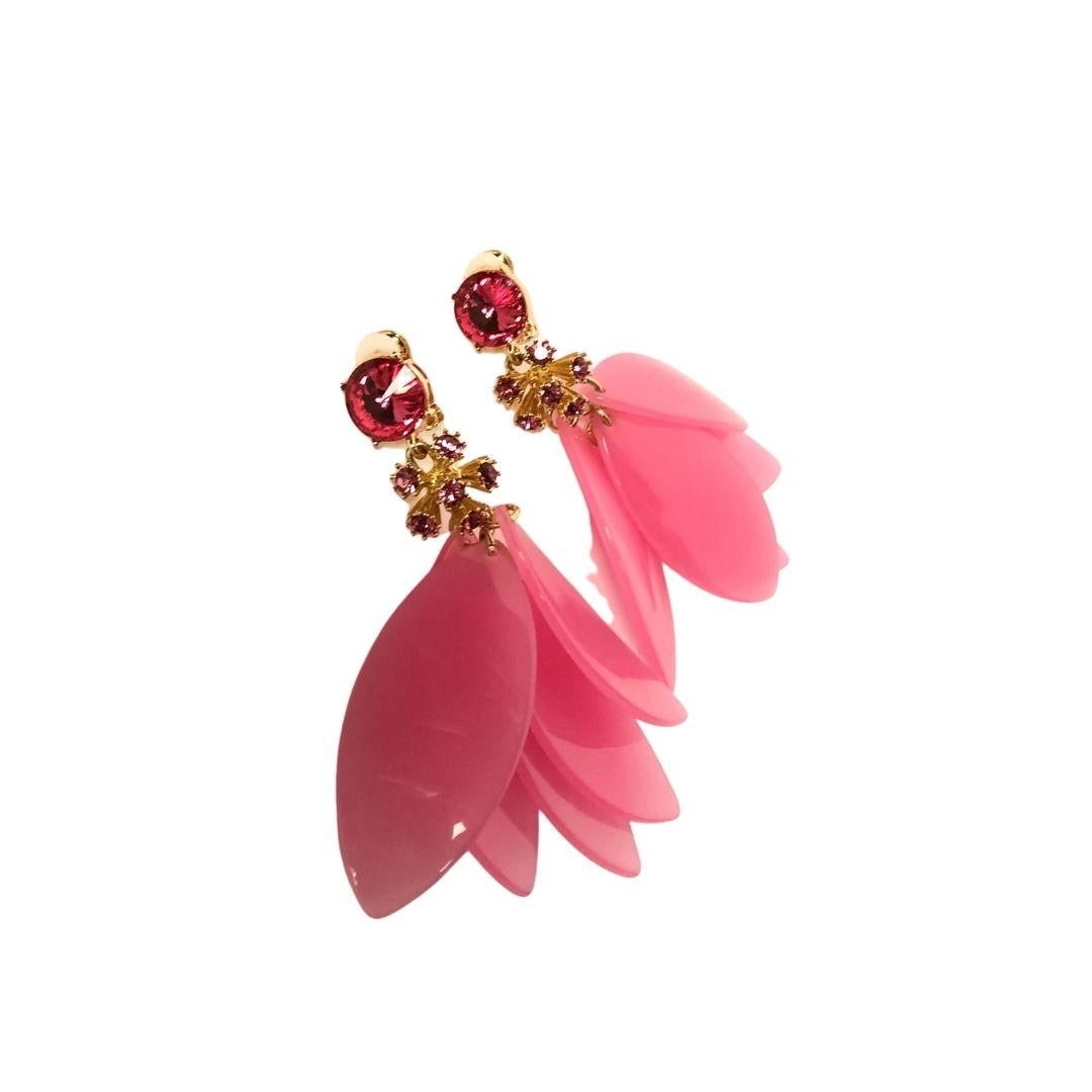 oscar de la renta pink earrings