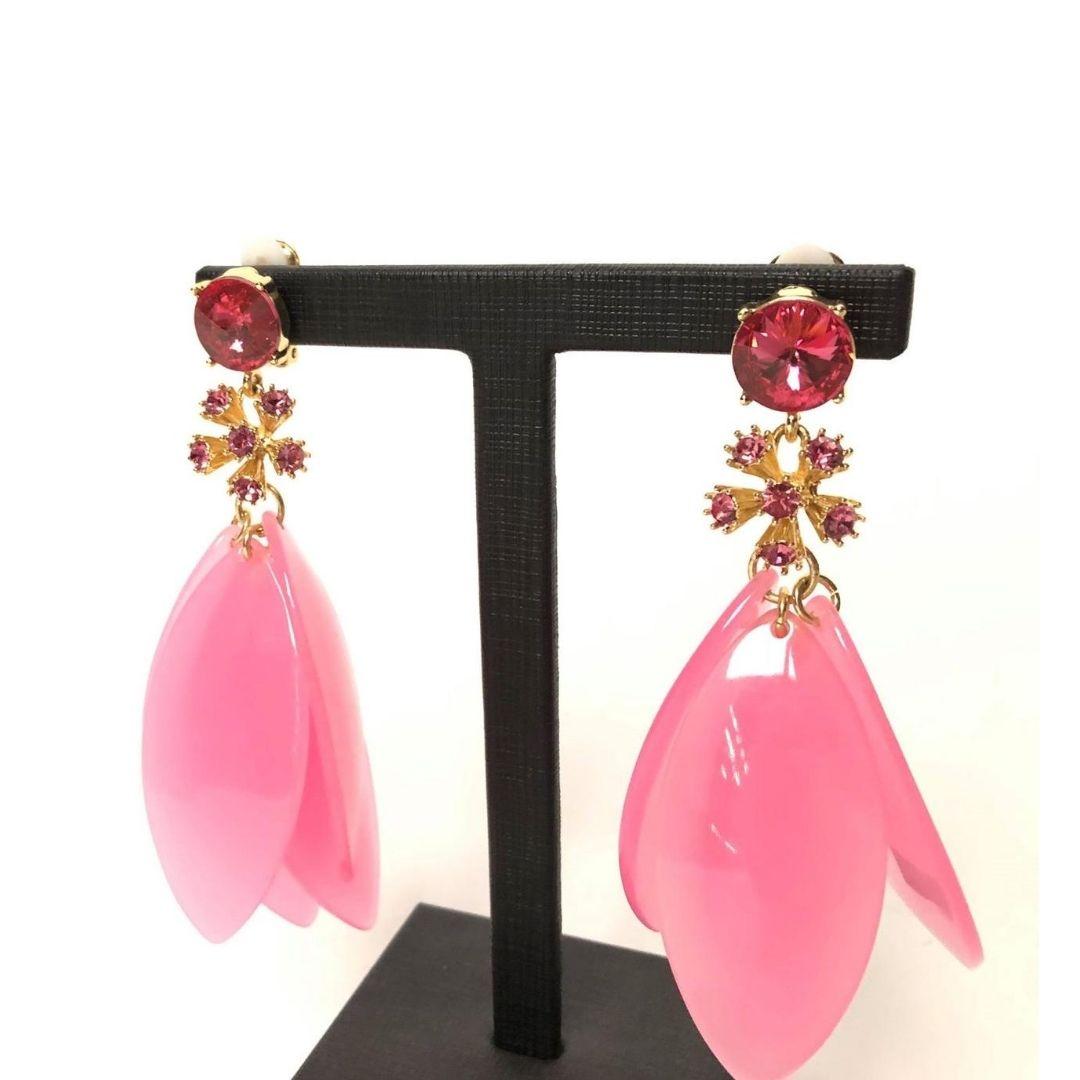 oscar de la renta earrings pink