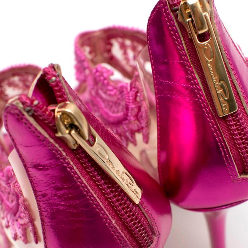 Women's Oscar De La Renta Pink Embellished Pumps 40