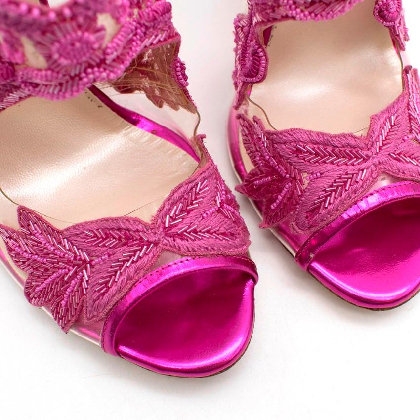 Oscar De La Renta Pink Embellished Pumps 40 3