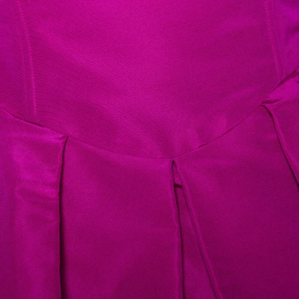 Oscar de la Renta Rosa Seide Ärmelloses Abendkleid S Damen