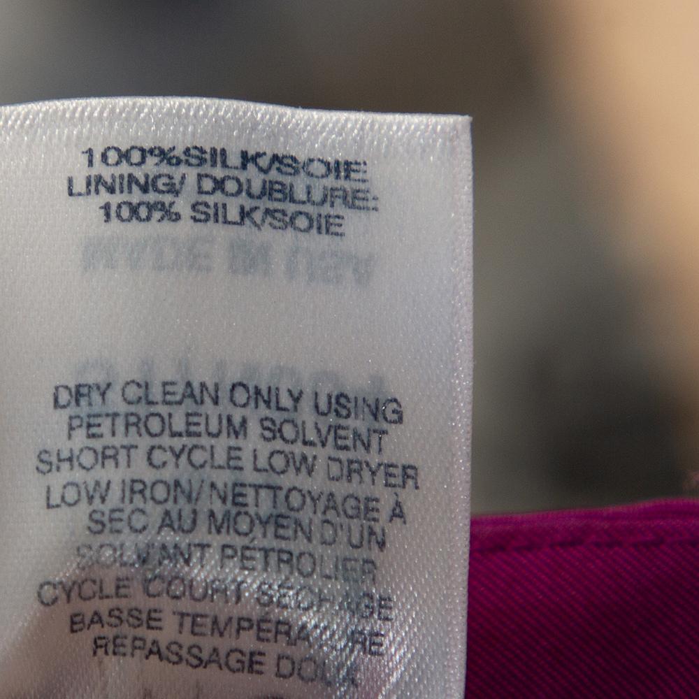 Oscar de la Renta Rosa Seide Ärmelloses Abendkleid S 1