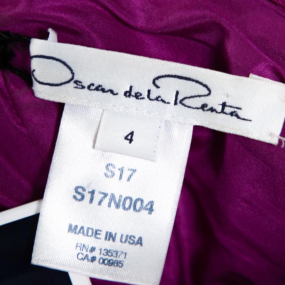 Oscar de la Renta Rosa Seide Ärmelloses Abendkleid S 2