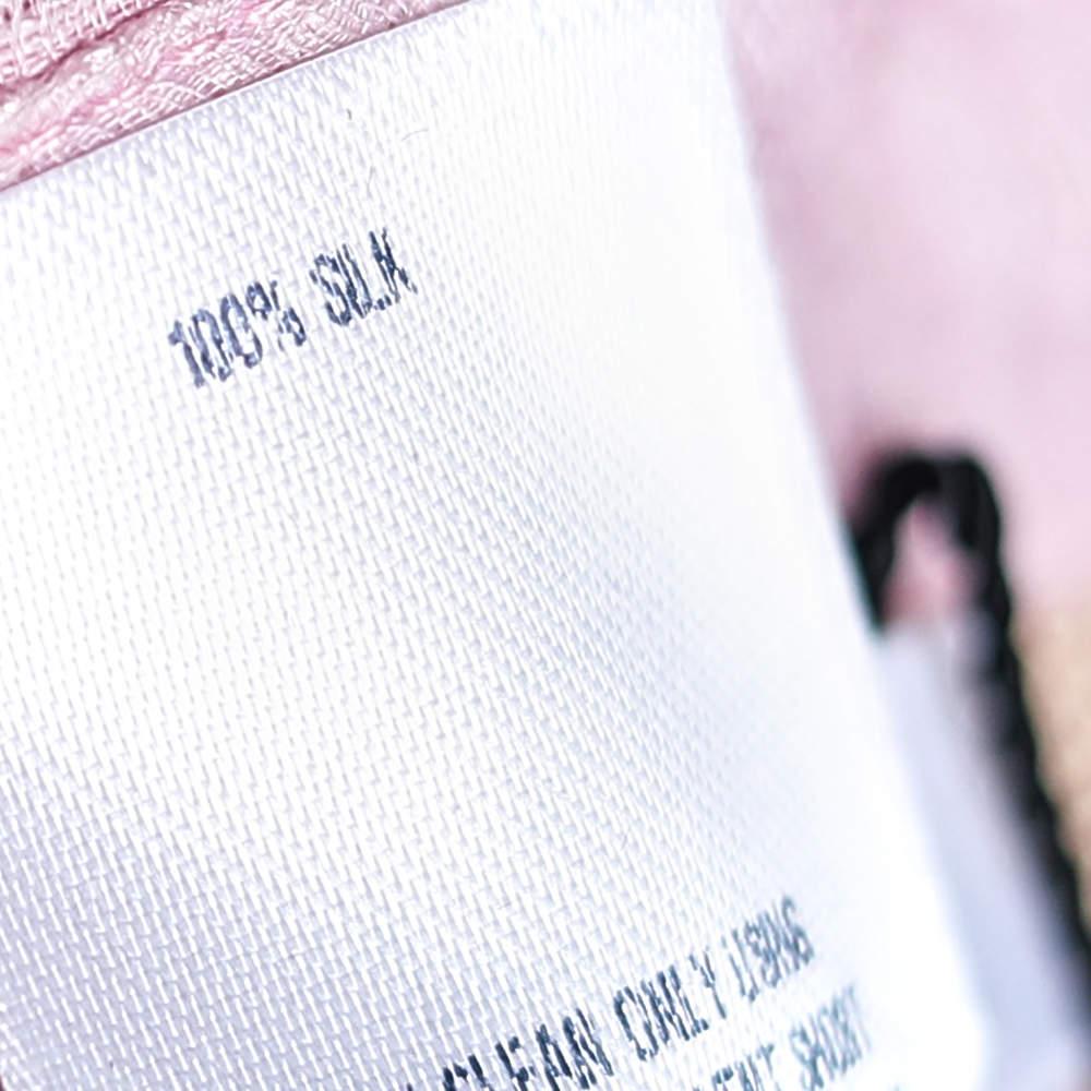 Women's Oscar de la Renta Pink Silk Sleeveless Flared Mini Dress M For Sale