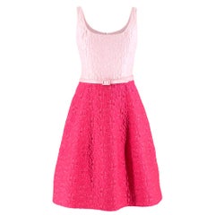 Oscar de la Renta Pink Two-Tone Brocade Sleeveless Dress SIZE 2 US