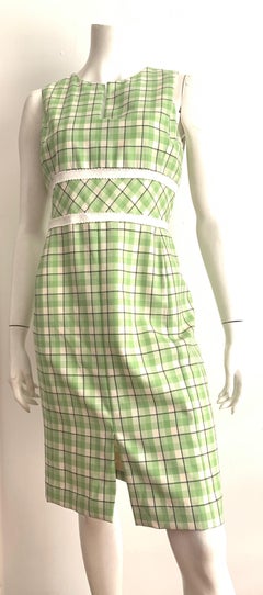 Oscar de la Renta Plaid Sleeveless Dress Size 6.