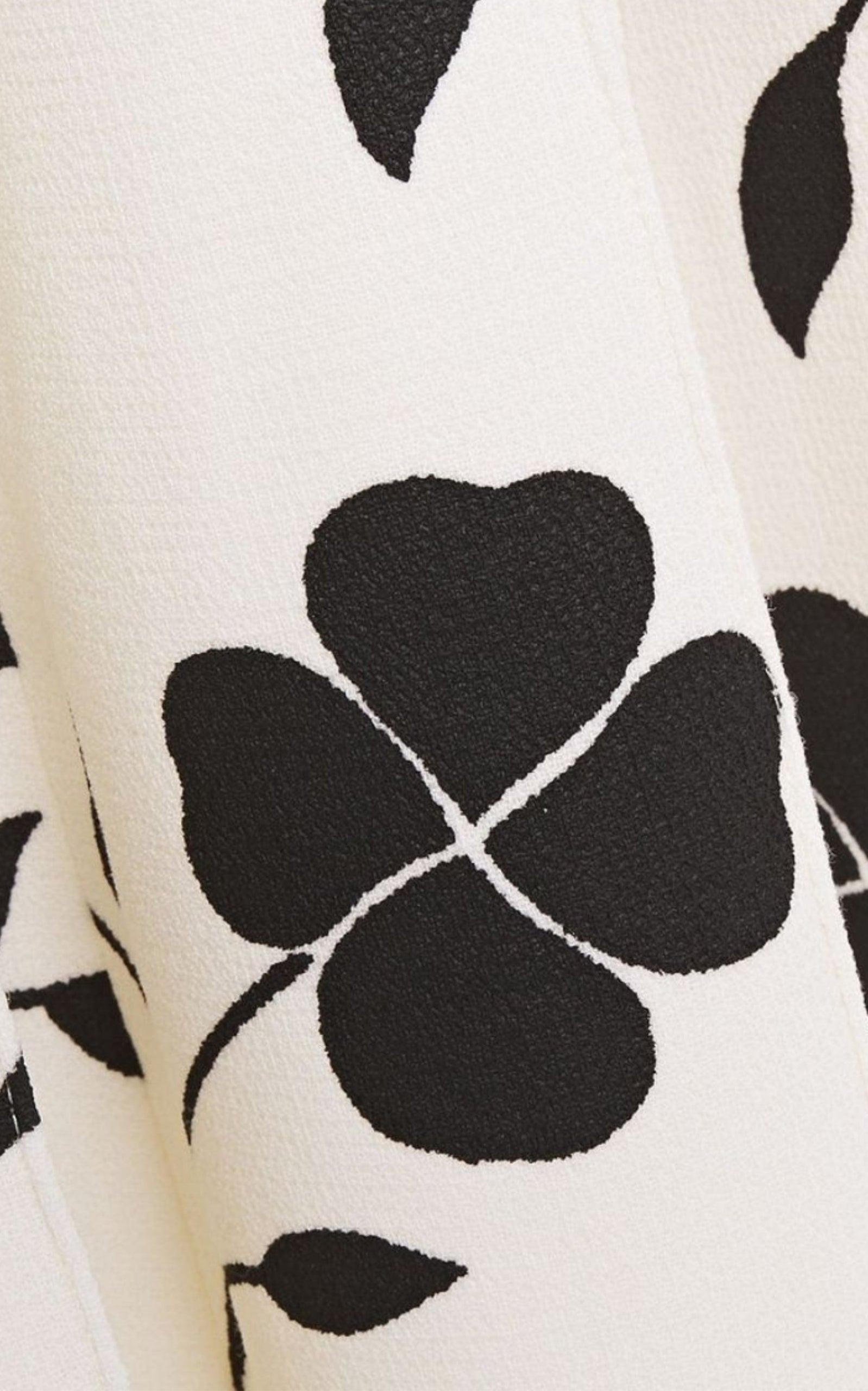 Oscar De La Renta - Vestito in Grain De Poudre plissettato con stampa floreale - taglia US 14 in vendita 1