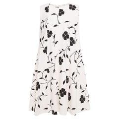 Oscar de la Renta Pleated Floral-print Grain De Poudre Dress Size US 14