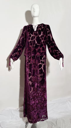 Oscar de la Renta Plum Velvet Skirt Set