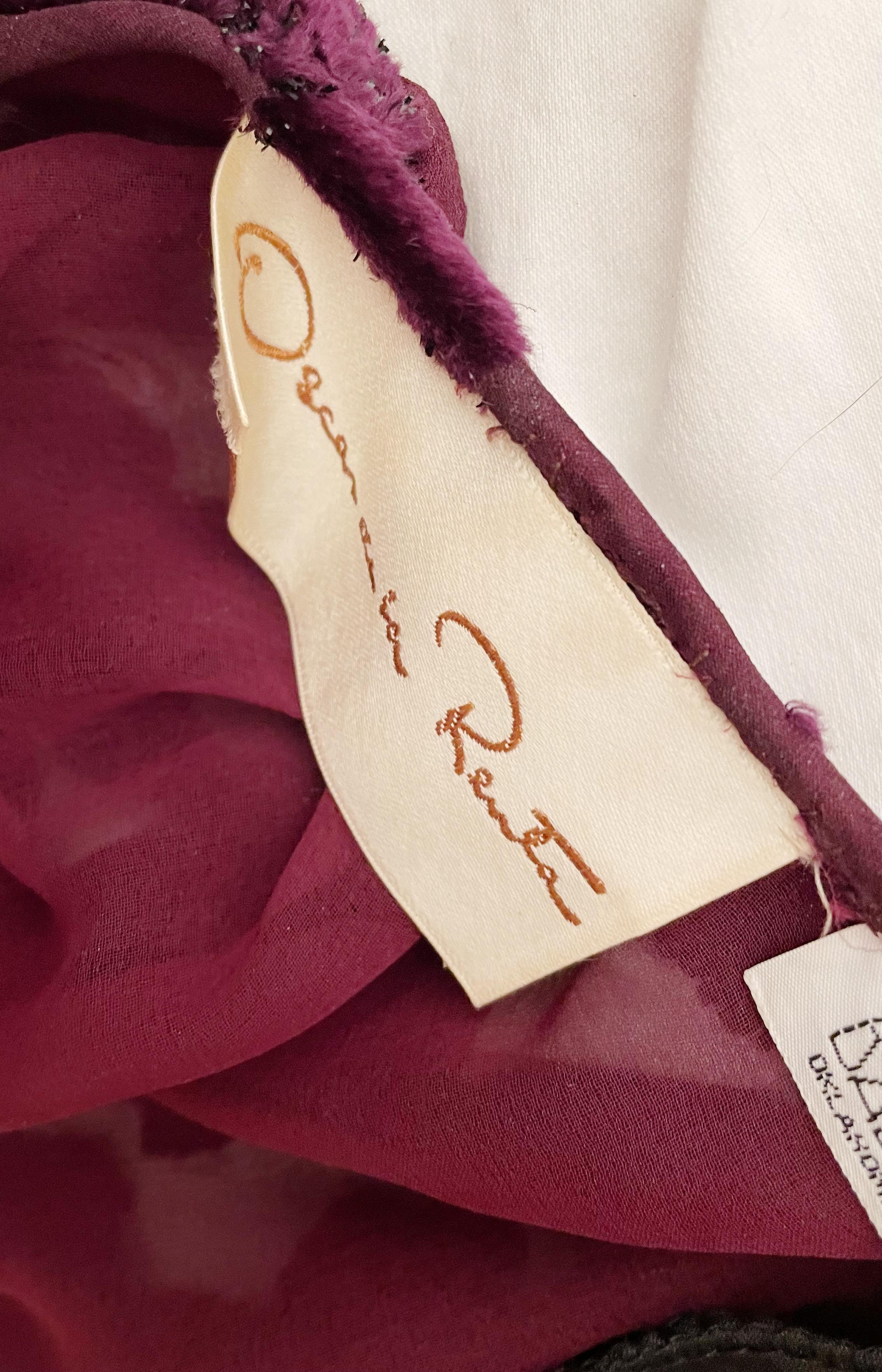 Oscar de la Renta Plum Velvet Skirt Set  For Sale 4