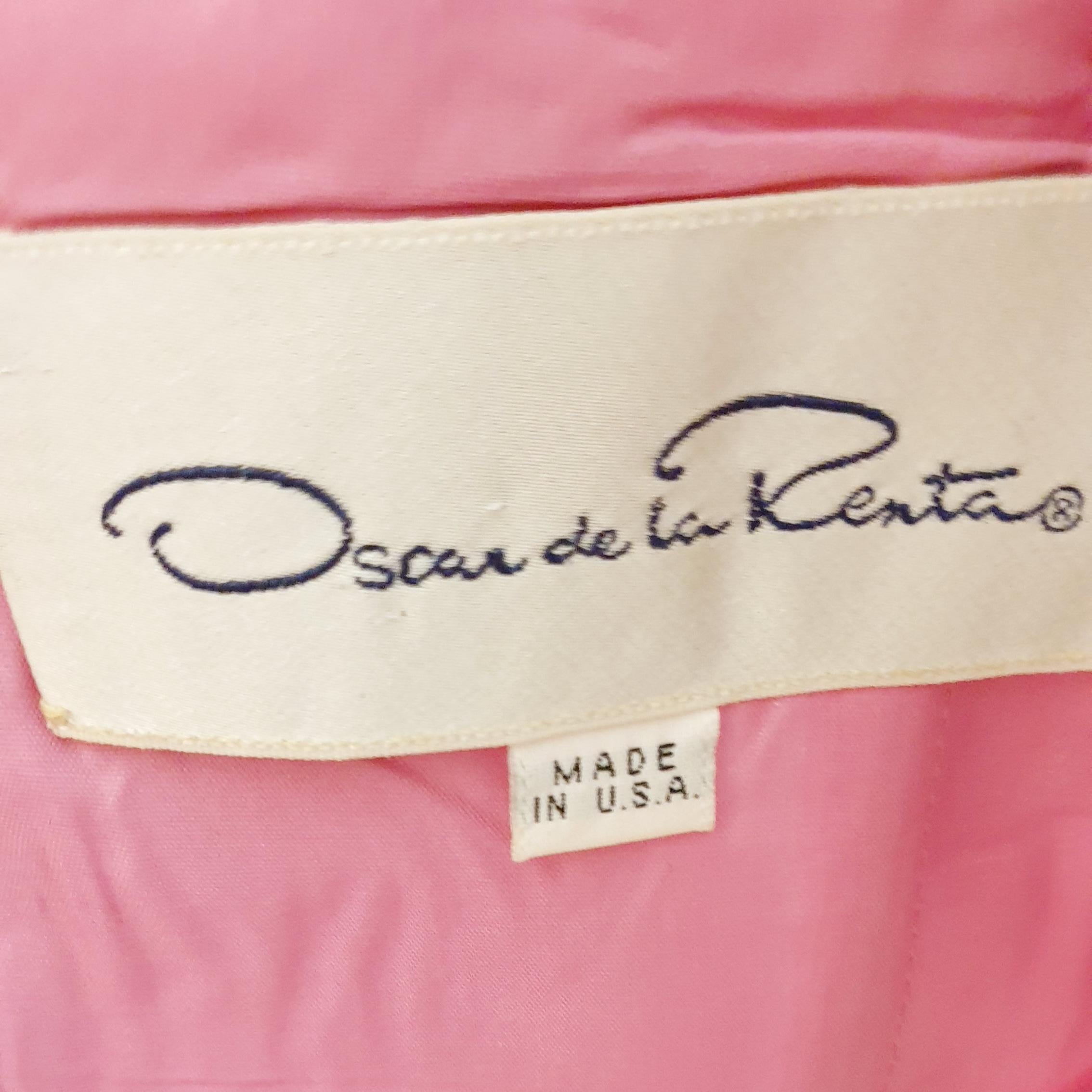 OSCAR DE LA RENTA  Point D'Esprit Pink Tulle and Black Lace Dress size 10 1