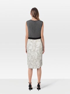 Oscar de la Renta Polka Dot Panelled Floral Dress Size XXXL