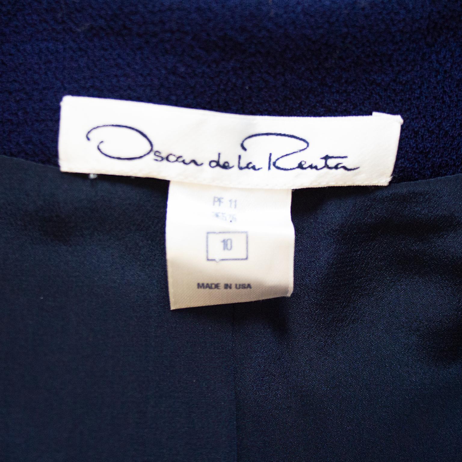 Oscar De La Renta Pre Fall 2011 Navy Embroidered Jacket For Sale 2