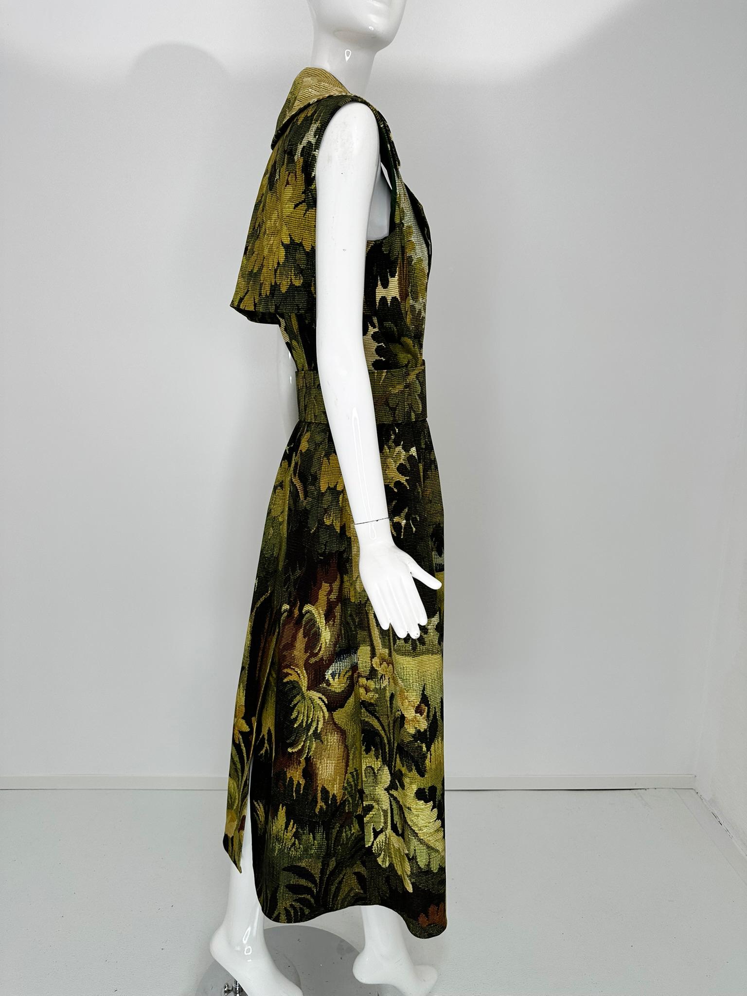 Oscar de la Renta Pre Fall 2020 Landscape Tapestry Belted Wrap Dress Unworn wt 5